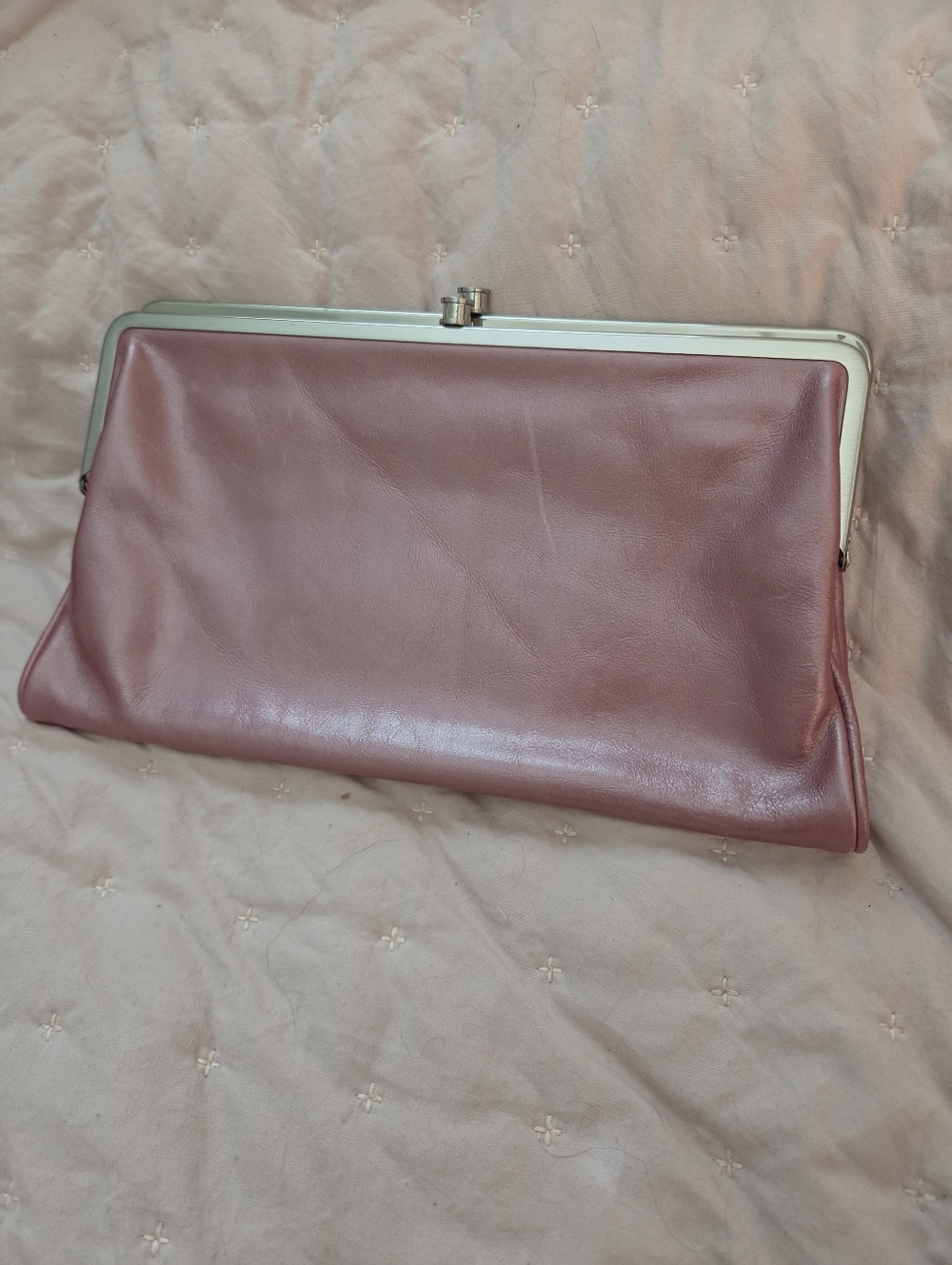 HOBO Iridescent Pink Leather Clutch
